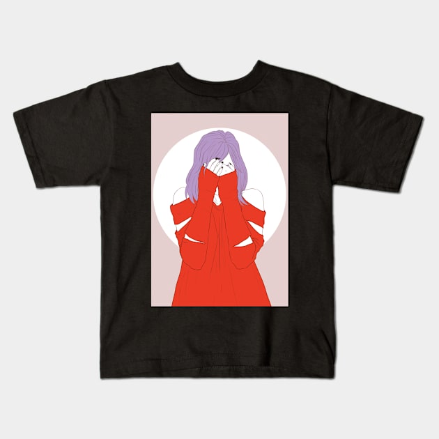 Girl in red Kids T-Shirt by deerunic